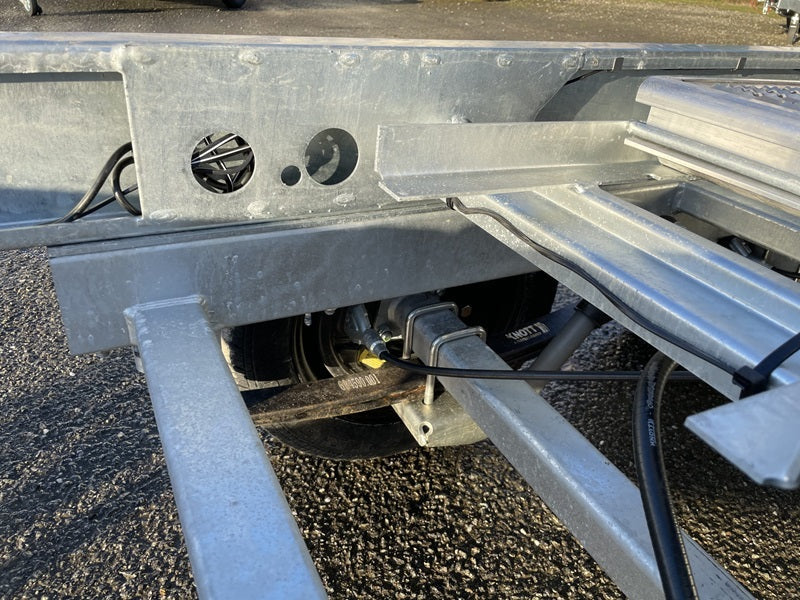 Remolque volquete trilateral Saris K3 406 x 204, 3500 kg, triple eje, con freno, ballestas