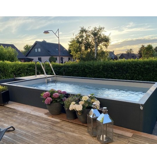 Mini contenedor de piscina móvil 5m25x2m55x1m26