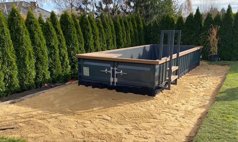 Piscina contenedor 6,2mx 2,5m lista para usar, paquete confort